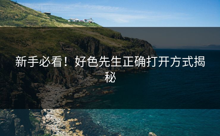 新手必看！好色先生正确打开方式揭秘