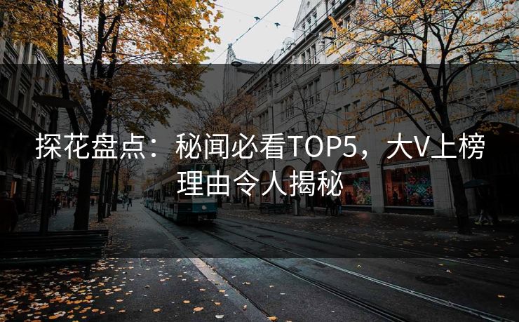 探花盘点：秘闻必看TOP5，大V上榜理由令人揭秘