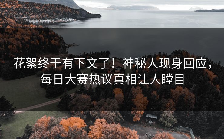 花絮终于有下文了！神秘人现身回应，每日大赛热议真相让人瞠目