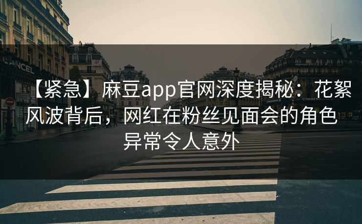 【紧急】麻豆app官网深度揭秘：花絮风波背后，网红在粉丝见面会的角色异常令人意外